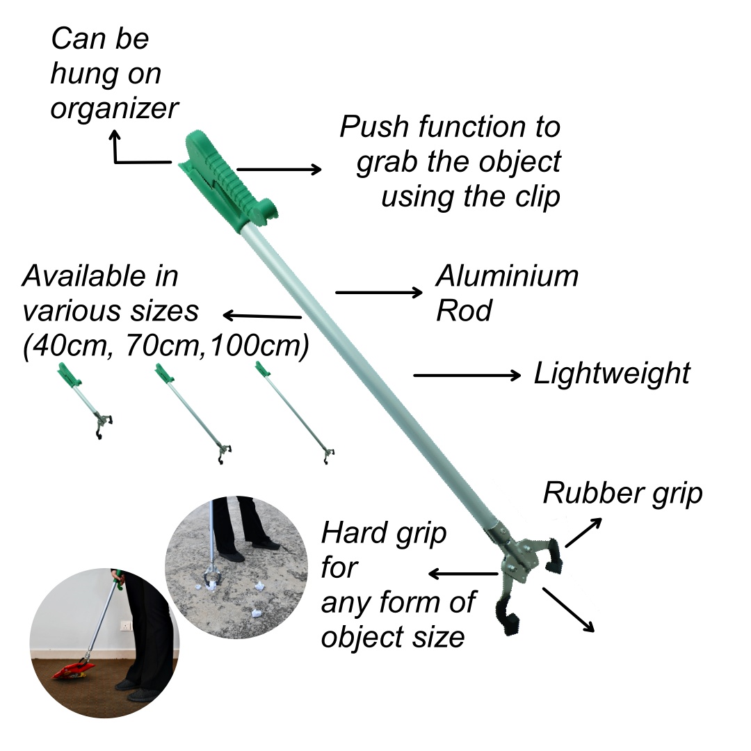 Litter Picker/Multipurpose Garbage Pick Up Tool, IMEC Clip Reacher