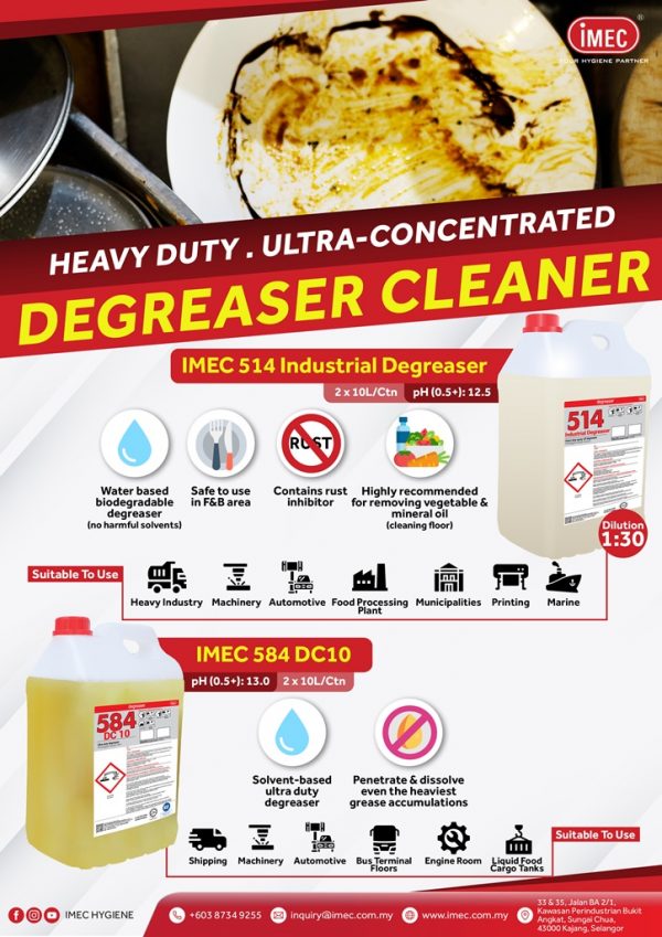 Ultra Duty Degreaser, IMEC 584 DC10, Halal, 2 x 10L IMEC Online Store