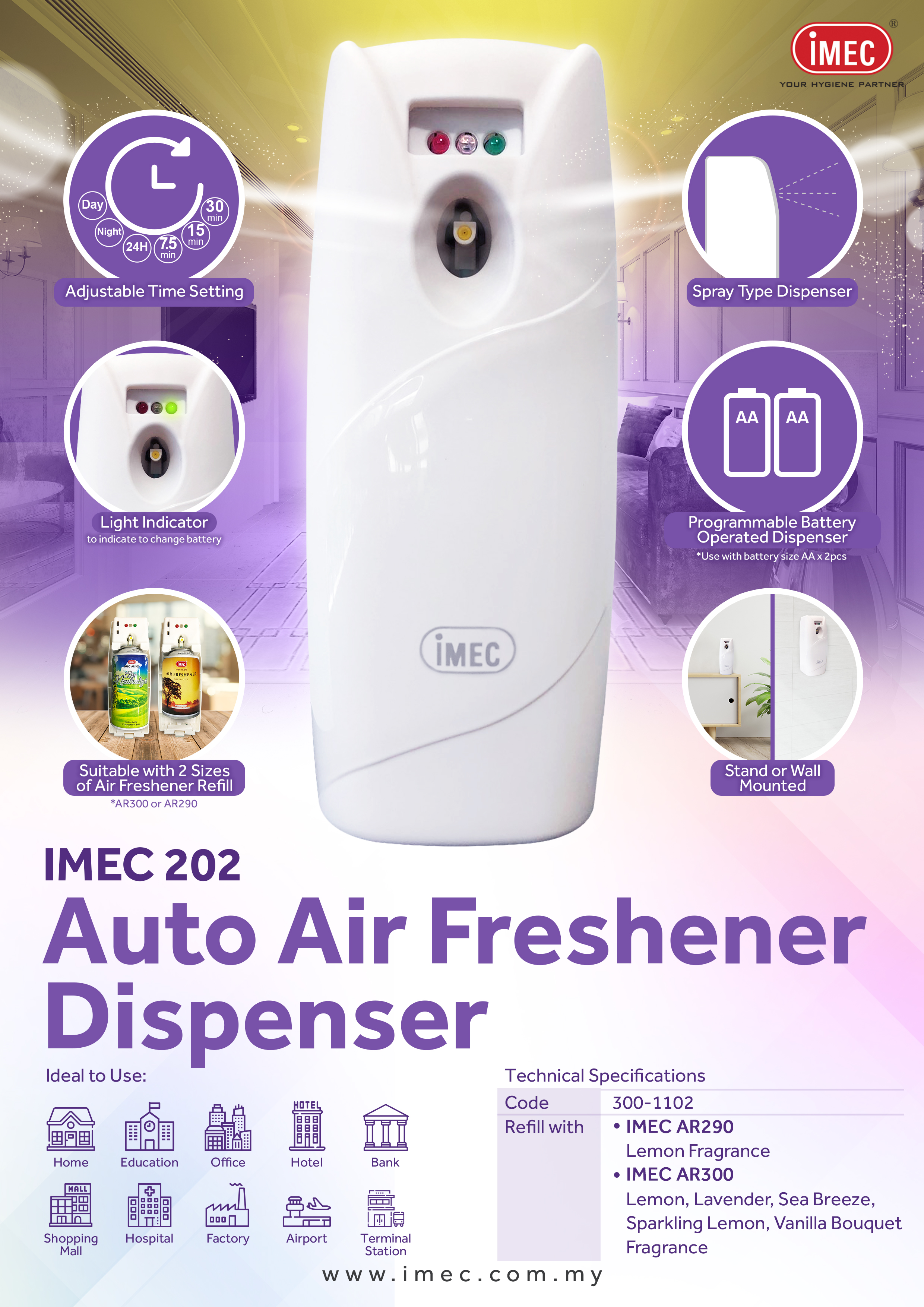 IMEC 202 Auto Air Freshener Dispenser iMEC HQ